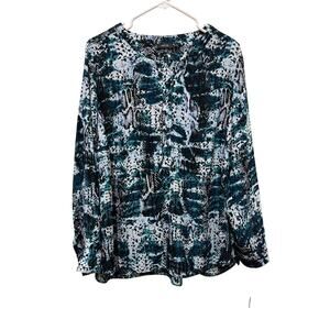 NWT Apt 9 Polyester lightweight business wear Snake print teal black Size 1X